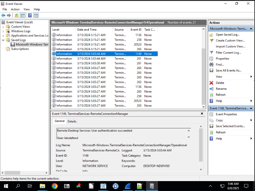 RDP Logon Event 2